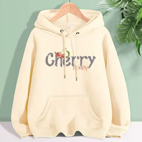 卫衣女2023年新款爆款连帽上衣秋季米色百搭长袖女装oversize外套商品大图