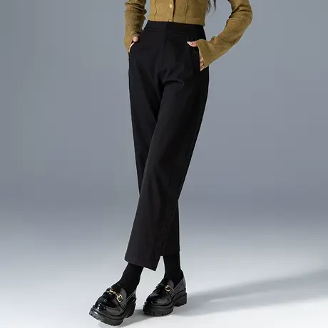 黑色裤子女春秋2024新款宽松女裤老爹萝卜裤镰刀裤九分休闲哈伦裤商品大图