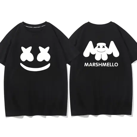 秀洛欧美潮牌DJ电音棉花糖同款短袖T恤男 Marshmello摇滚周边男夏商品大图