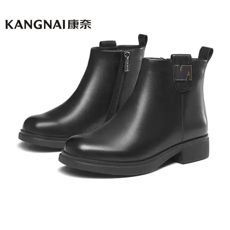 康奈女靴商场同款冬季真皮新款保暖时装靴薄绒防滑女靴子11138044图片