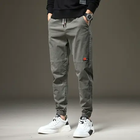 工装休闲裤束脚男士秋冬长裤韩版潮流秋季宽松运动纯棉潮牌裤子男商品大图