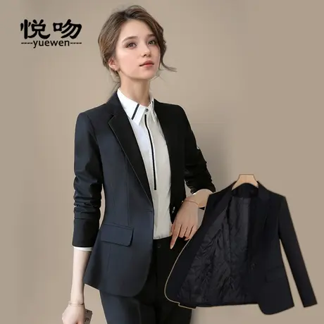 夹棉西装外套女冬季加厚2024新款保暖防寒修身职业长袖小西服上衣图片