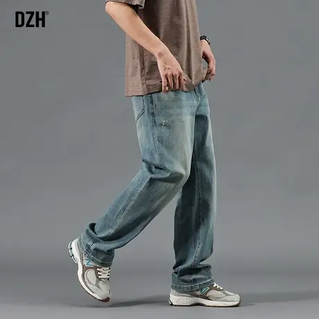 男士大码牛仔裤男高街潮牌宽松直筒裤2024年春季新款美式休闲长裤商品大图