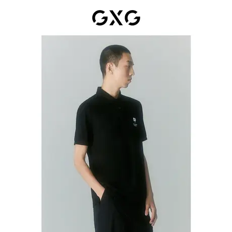 GXG男装 2022年夏季新品商场同款迷幻渐变系列翻领短袖POLO衫图片
