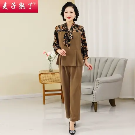 妈妈春装2022新款春装两件套装减龄洋气时尚气质款中老年女装套装商品大图