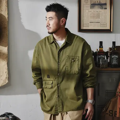 Modi Nick/摩帝尼克男士工装休闲秋装衬衫宽松舒适潮流时尚上衣男商品大图