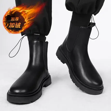 雨鞋男款外穿时尚钓鱼水鞋防滑冬季加绒加厚保暖棉雨靴男士防水鞋商品大图