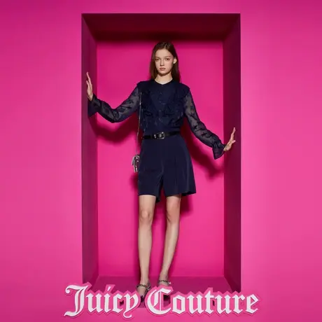 Juicy Couture橘滋女装新款漫天星夜立领荷叶女衬衫商品大图