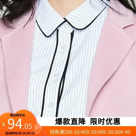 【断码L】艾格冬季女装不过时羊毛个性潮搭中长款大衣外套Y491商品大图