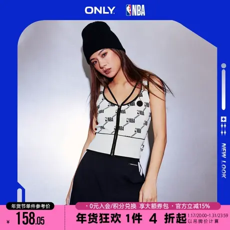 ONLY2023夏季新款NBA联名满印修身短款无袖针织衫女|123124058商品大图