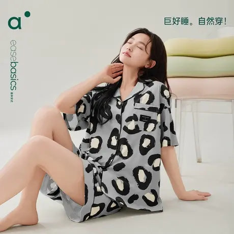 安之伴【巨凉感】纯棉睡衣女夏季新款短袖套装休闲大码家居服高级图片