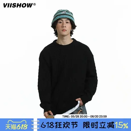 VIISHOW情侣毛衣男冬季2024新款男士长袖针织衫圆领上衣情侣装潮商品大图