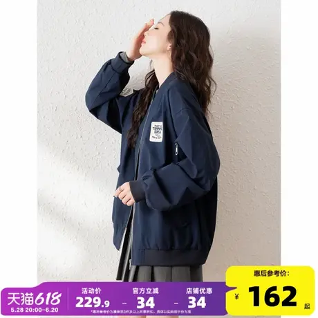 唐狮2024春秋季新款女棒球服外套女小众设计感短款休闲外套中性商品大图