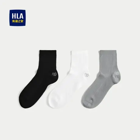 HLA/海澜之家超柔棉三双装袜子25新网眼透气舒爽柔软商务绅士袜男商品大图