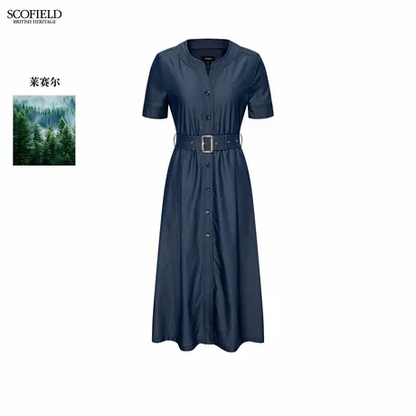 【莱赛尔】Scofield女装轻复古风牛仔连衣裙2025秋季新品图片
