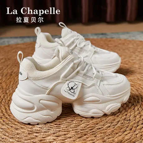 拉夏贝尔网面老爹鞋女2025新款春季透气厚底增高显脚小运动鞋子女商品大图