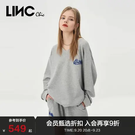 LINCCHIC金羽杰卫衣套装女长袖卫衣短裤运动套装女S232SP291Y图片
