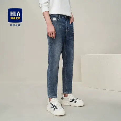 HLA/海澜之家2025锥形版五袋款微弹牛仔裤时尚休闲裤子男商品大图