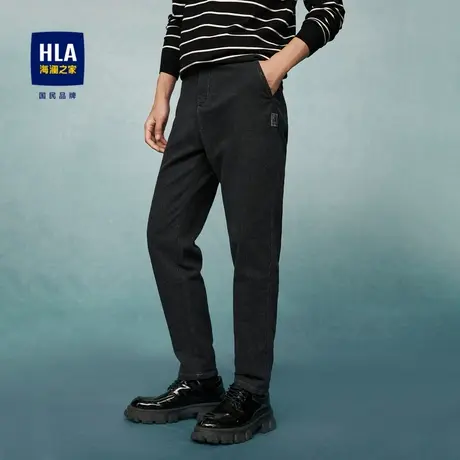 HLA/海澜之家宽松小脚牛仔裤23秋季新款休闲弹力斜插袋系带裤子男商品大图