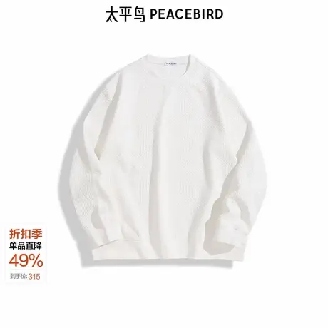 【商场同款】太平鸟男装卫衣新款圆领提花肌理宽松上衣 B1CRE4251图片