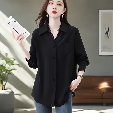中年妈妈衬衫长袖好看早秋女装2025新款贵夫人阔太太洋气高贵上衣商品大图