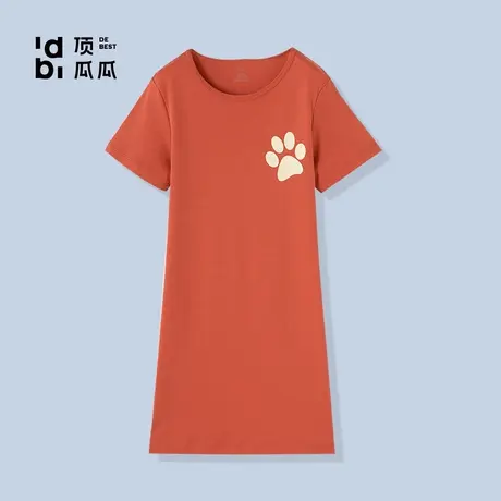 顶瓜瓜睡裙中长款纯棉女夏季薄款外穿裙子中大童女童圆领套头裙子商品大图