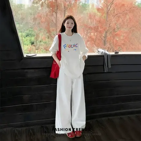 KV真维斯纯棉长袖t恤女秋季2025新款宽松打底衫小众设计感上衣女商品大图