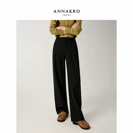 【Hot Free】玖姿安娜蔻窄版加绒弯刀裤长裤女2025冬季新款图片