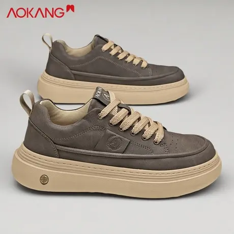 奥康官方正品男鞋2025年秋季新款男士百搭休闲板鞋复古通勤工装鞋图片