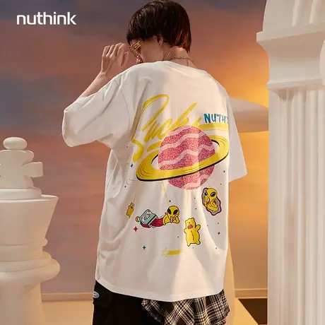 欧美潮牌街头加肥加大短袖男潮大码T恤潮流夏季新款学生半袖上衣商品大图