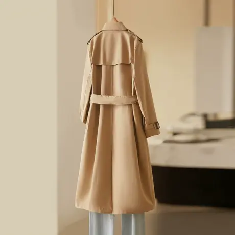 时尚气质通勤休闲中长款风衣女2023年秋季新款百搭显瘦外套图片