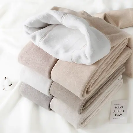 日系秋冬棉燕麦色打底裤女外穿加绒加厚灰色连裤袜奶咖米白羊羔绒图片