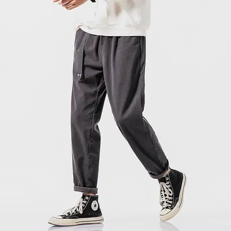 日系加绒灯芯绒工装裤男韩版潮流2022新款秋冬款裤子潮牌休闲长裤商品大图