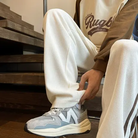 灯芯绒休闲裤男春秋宽松直筒阔腿裤美式vibe高街潮牌休闲重磅卫裤商品大图