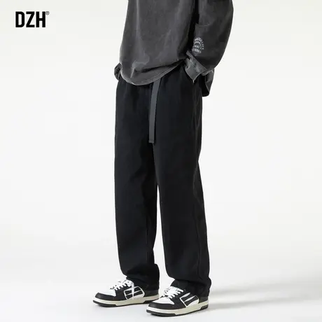 男士黑色牛仔裤男直筒潮牌裤子男款2023秋季新款长裤美式阔腿裤子商品大图