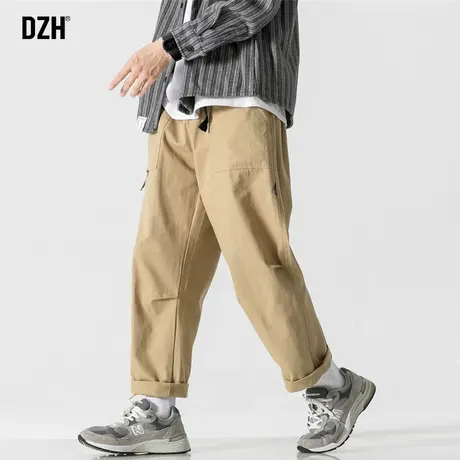 男士工装裤卡其色休闲裤男直筒宽松裤子男款潮牌纯棉美式高街长裤商品大图