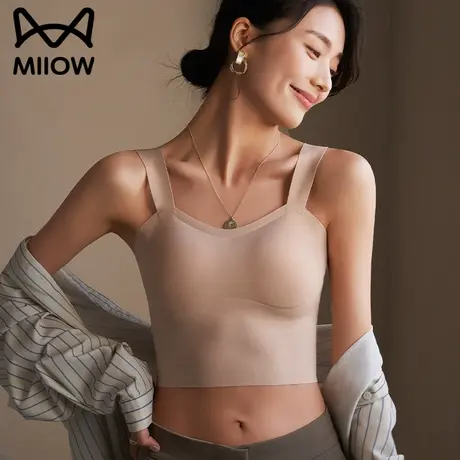 猫人美背内衣女内搭打底背心爆款吊带抹胸夏季纯欲性感文胸罩一体图片