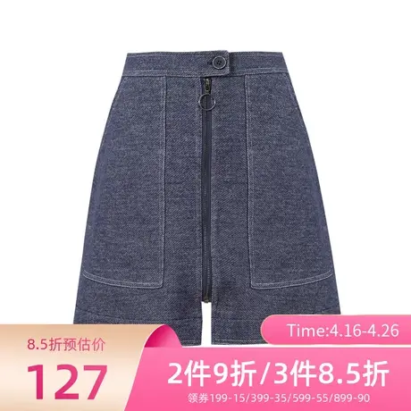 诗凡黎秋新款高腰显瘦休闲a字裙短裙女半身裙7B1146161商品大图