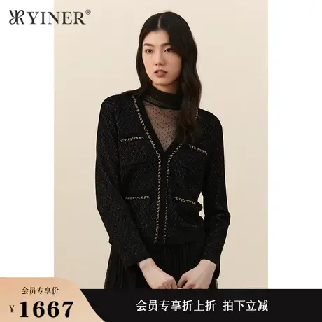 YINER音儿女装秋季时尚洋气休闲毛针织衫上衣商品大图