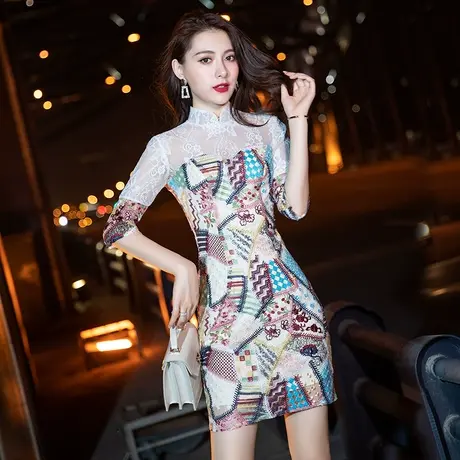 小香风晚礼服女2024新款短款包臀显瘦旗袍平时可穿气质名媛连衣裙商品大图