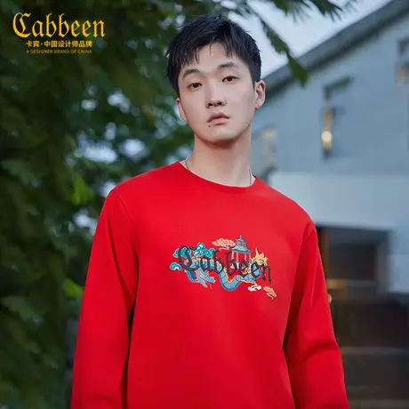 卡宾男装 国风绣印龙年卫衣2024早春新款圆领上衣潮流街头休闲A商品大图