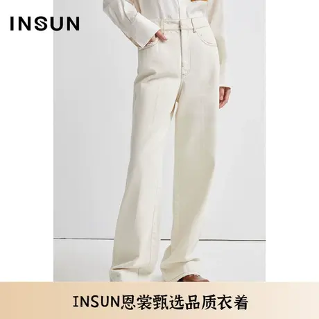 INSUN恩裳夏季纯棉挺括简约休闲牛仔裤商品大图