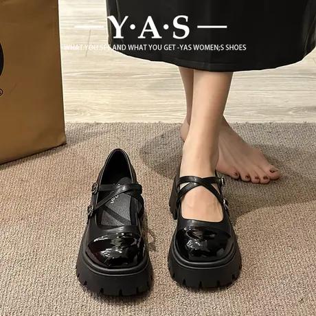 高跟玛丽珍凉鞋女2024新款春夏粗跟内增高女鞋厚底小皮鞋浅口单鞋商品大图