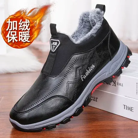 老北京布鞋男棉鞋冬季中老年爸爸鞋保暖爷爷鞋软底防滑老人棉靴男商品大图