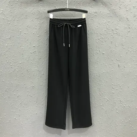 欧货韩版休闲裤女24春夏新款黑色简约设计感宽松显瘦百搭直筒长裤商品大图