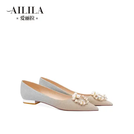 爱丽拉平底大码婚鞋女2025新款禾秀婚纱两穿新娘鞋不累脚孕妇可穿图片