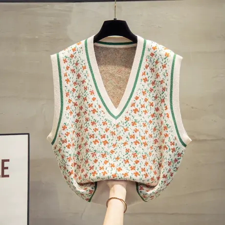 v领针织马甲背心女2023秋装新款韩版上衣外穿马夹外搭毛衣坎肩潮图片