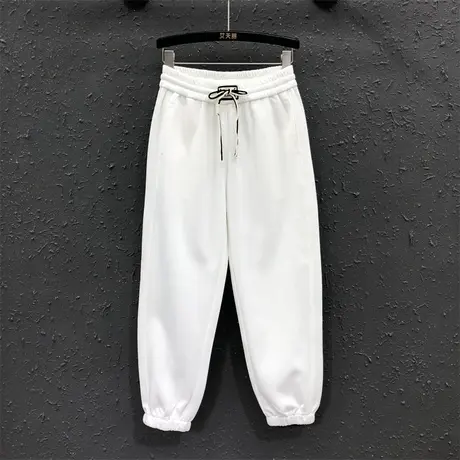 2023年秋季新款松紧腰贴标运动休闲哈伦裤女百搭宽松显瘦束脚卫裤商品大图