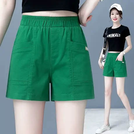 短裤女夏季薄款宽松直筒女裤子2023年夏天时尚休闲松紧腰阔腿热裤图片