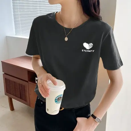 夏季独特别致上衣宽松质感t恤女短袖2022新款原创设计感纯棉体恤商品大图